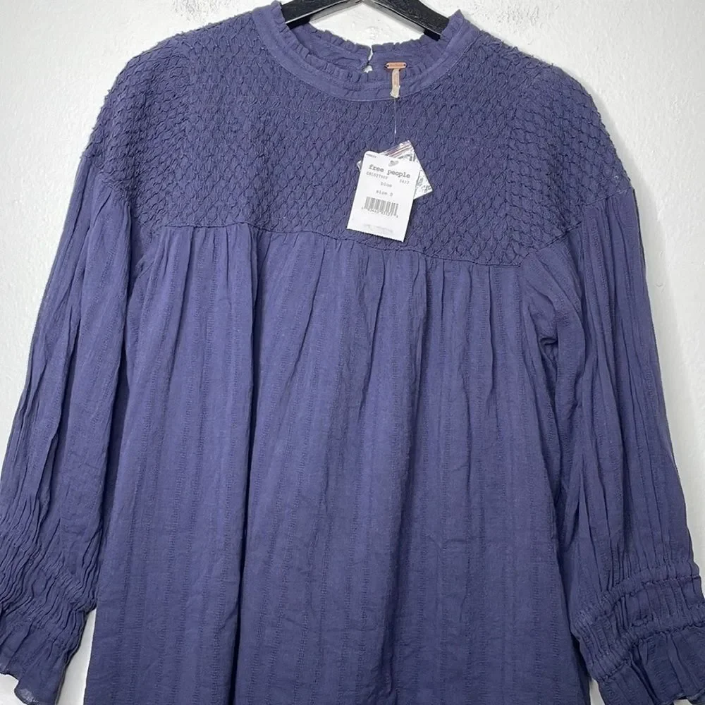 Free People Womens Size Small Smocked Tunic Blouse